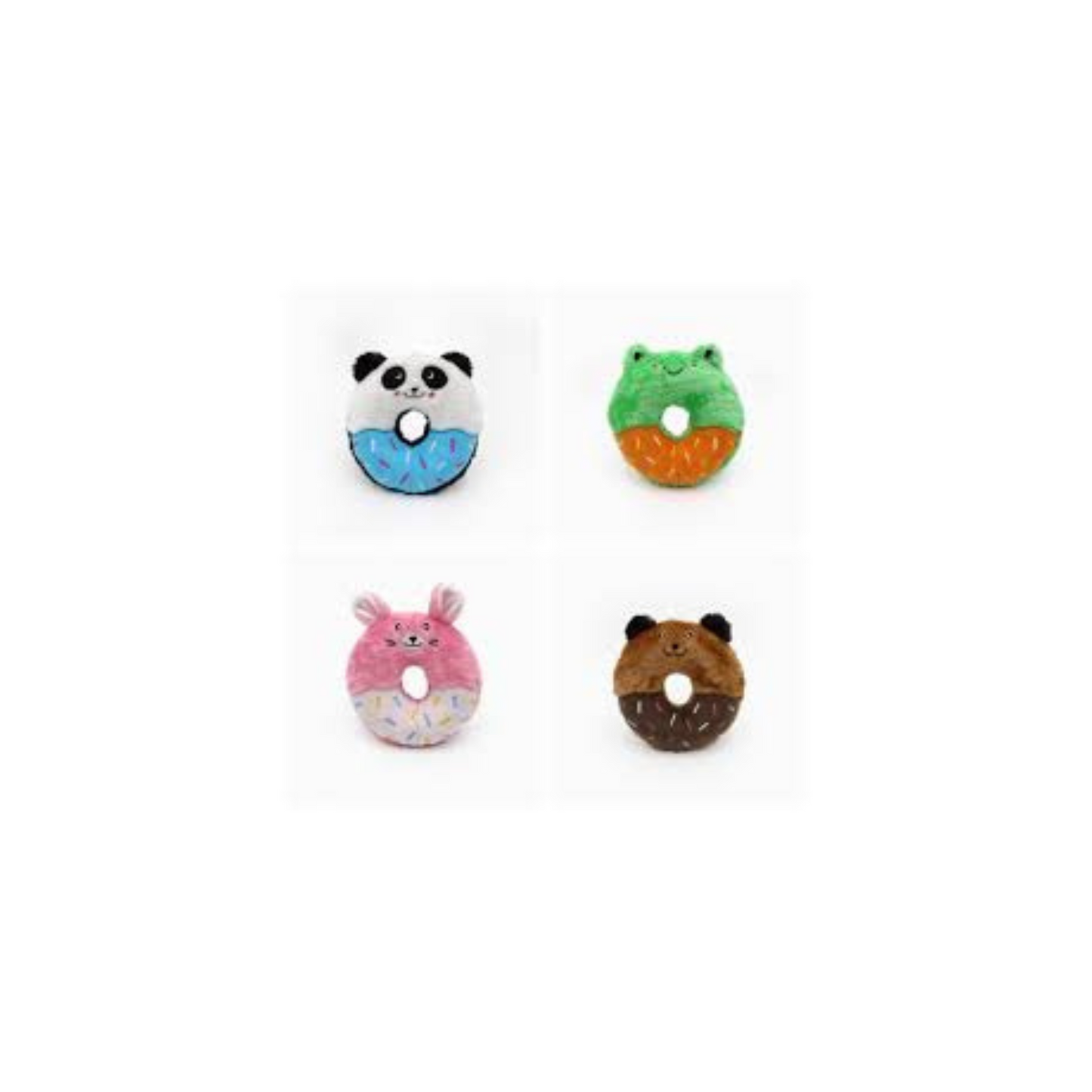 Hondenspeelgoed Donut Buddies - Zippy Paws - Beer, Konijn, Panda en Kikker