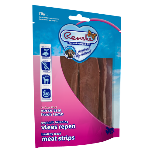 Vleesstrips voor honden - lam