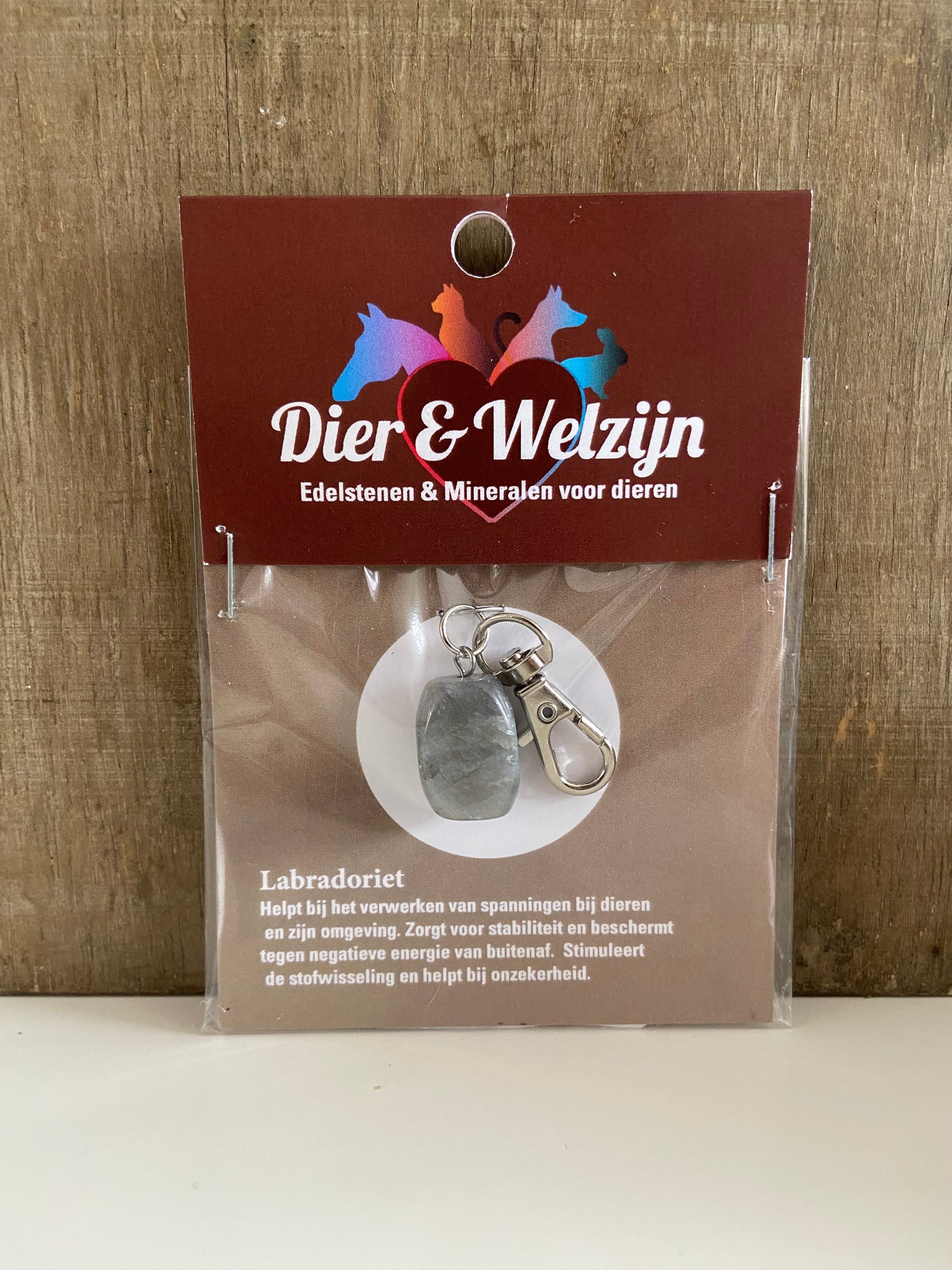 Halsbandhanger van de edelsteen Labradoriet
