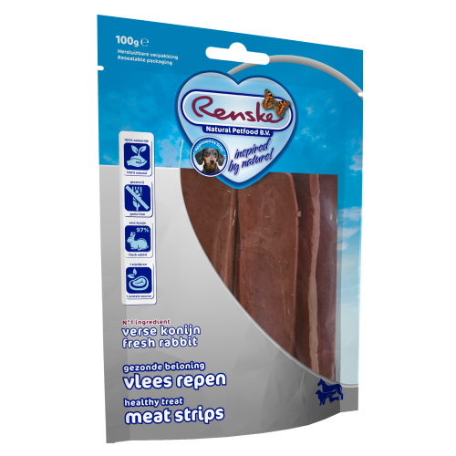 Vleesstrips voor honden - konijn