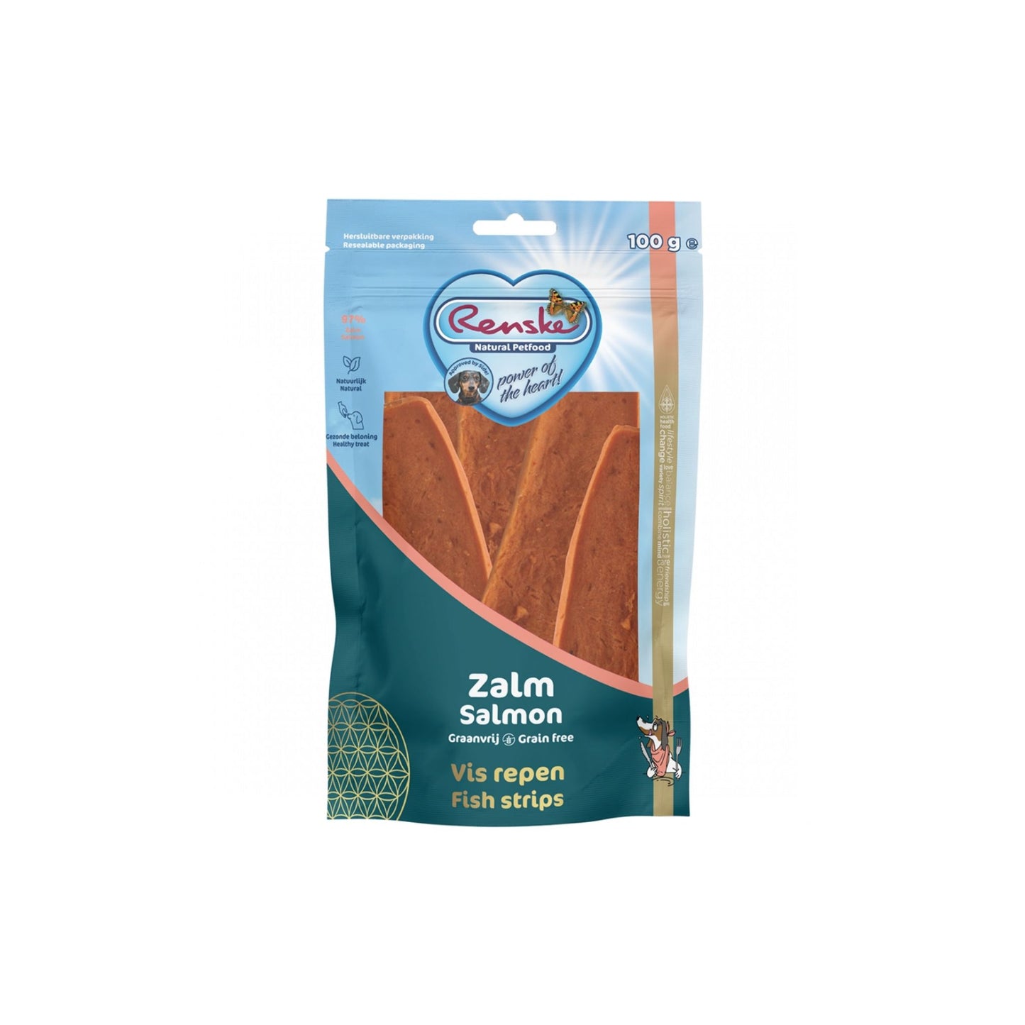Vleesstrips voor honden - zalm