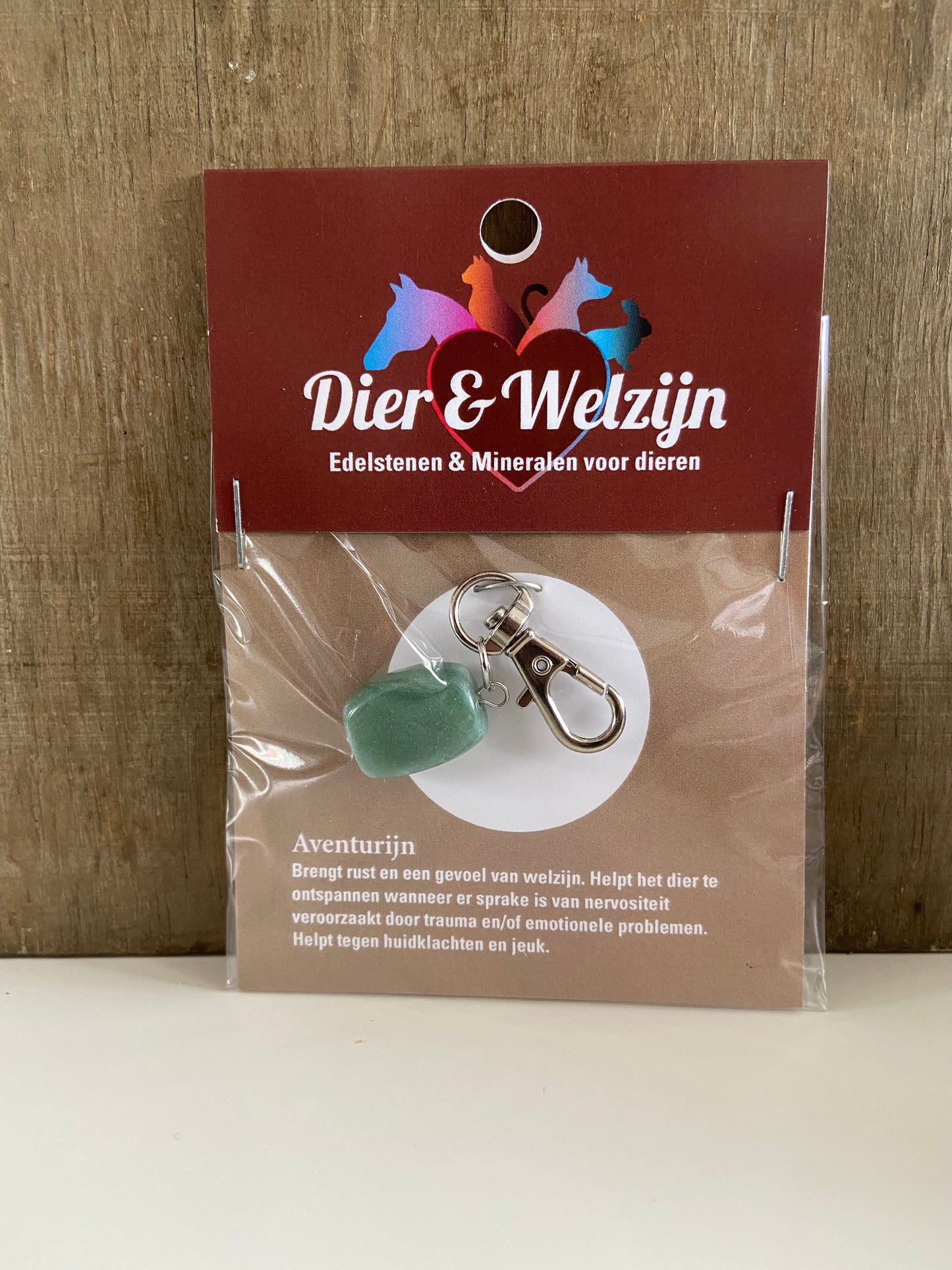 Halsbandhanger van de edelsteen groene Aventurijn