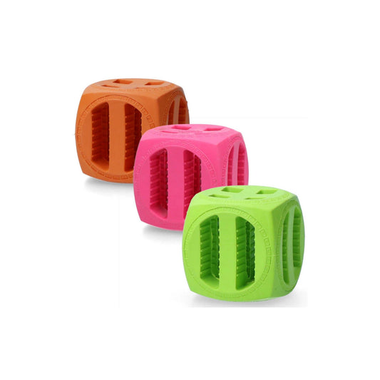 Hersenwerk voor honden in de vorm van een kubus - Dog Comets - Pollux - groen, oranje en roze