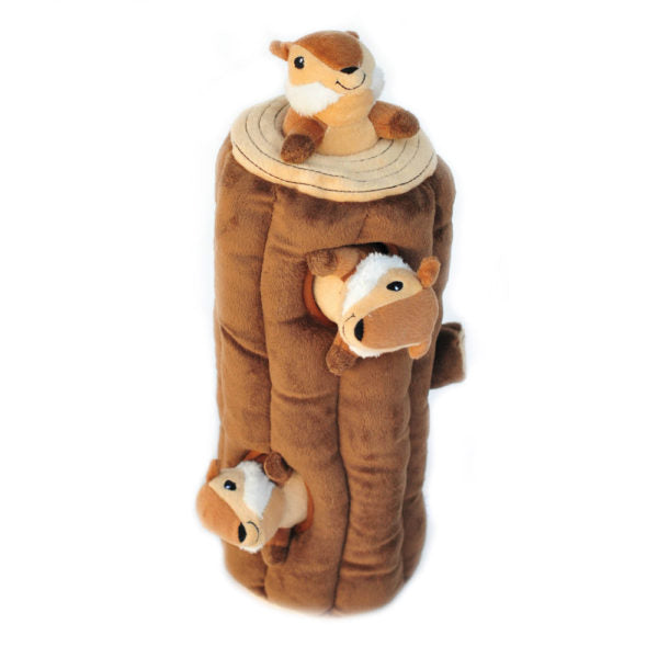 Hondenspeelgoed - Zippy Paws - Zippy Burrow – Log with 3 Chipmunks