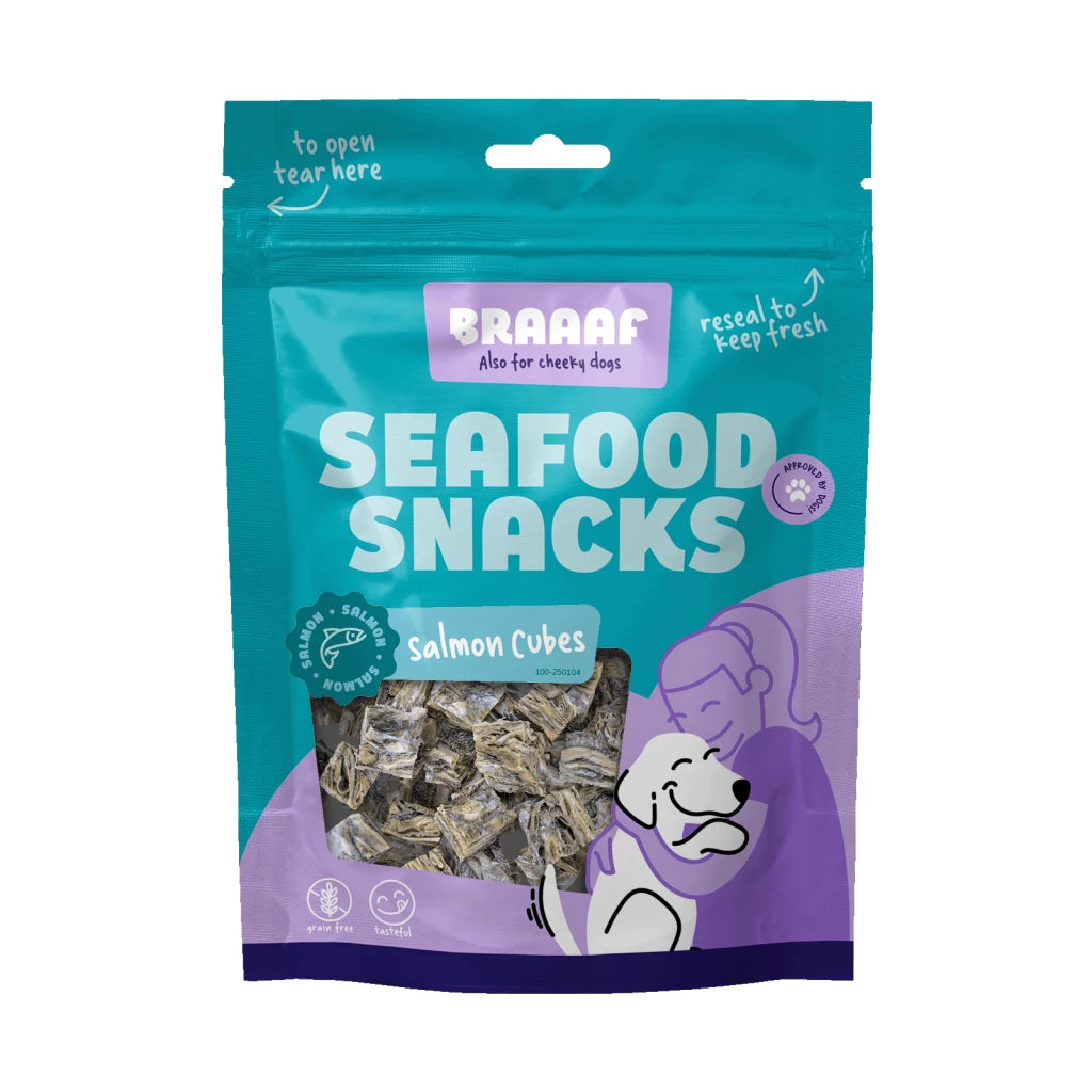 Hondensnack - Braaaf - Seafood Zalmblokjes