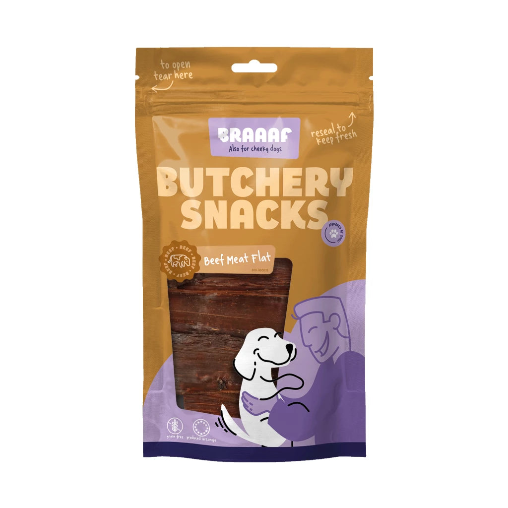 Hondensnack - Braaaf Butchery Snacks Rundvlees plat 125 g