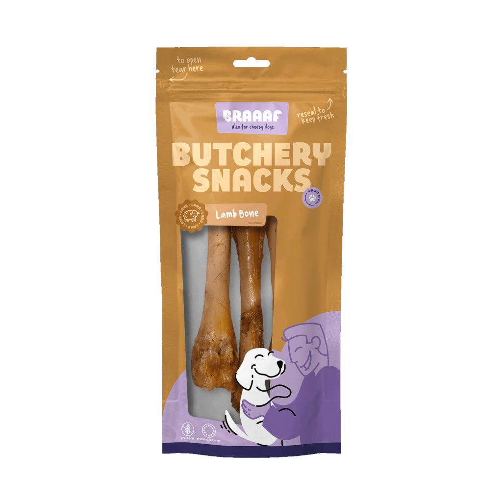 Hondensnack - Braaaf Butchery Snacks Lamsbeen 3 stuks