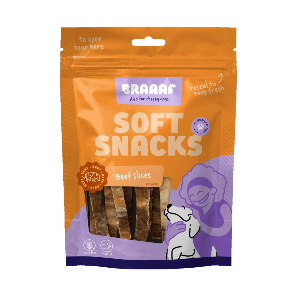 Hondensnack - Braaaf Soft Snack Slices - Rund & Vis