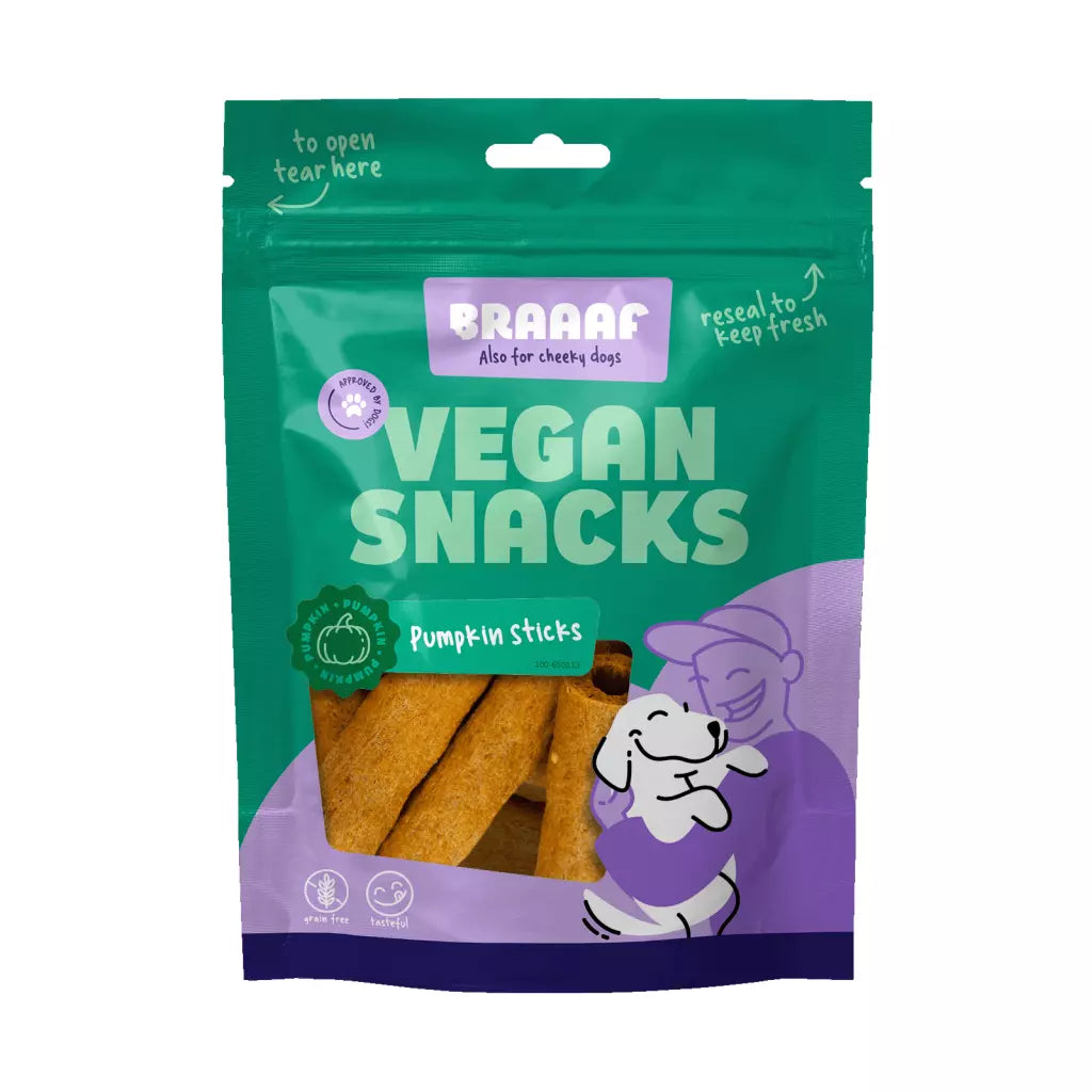 Snack voor honden - Braaaf - Vegan Snack Pompoen Stick - 6 cm