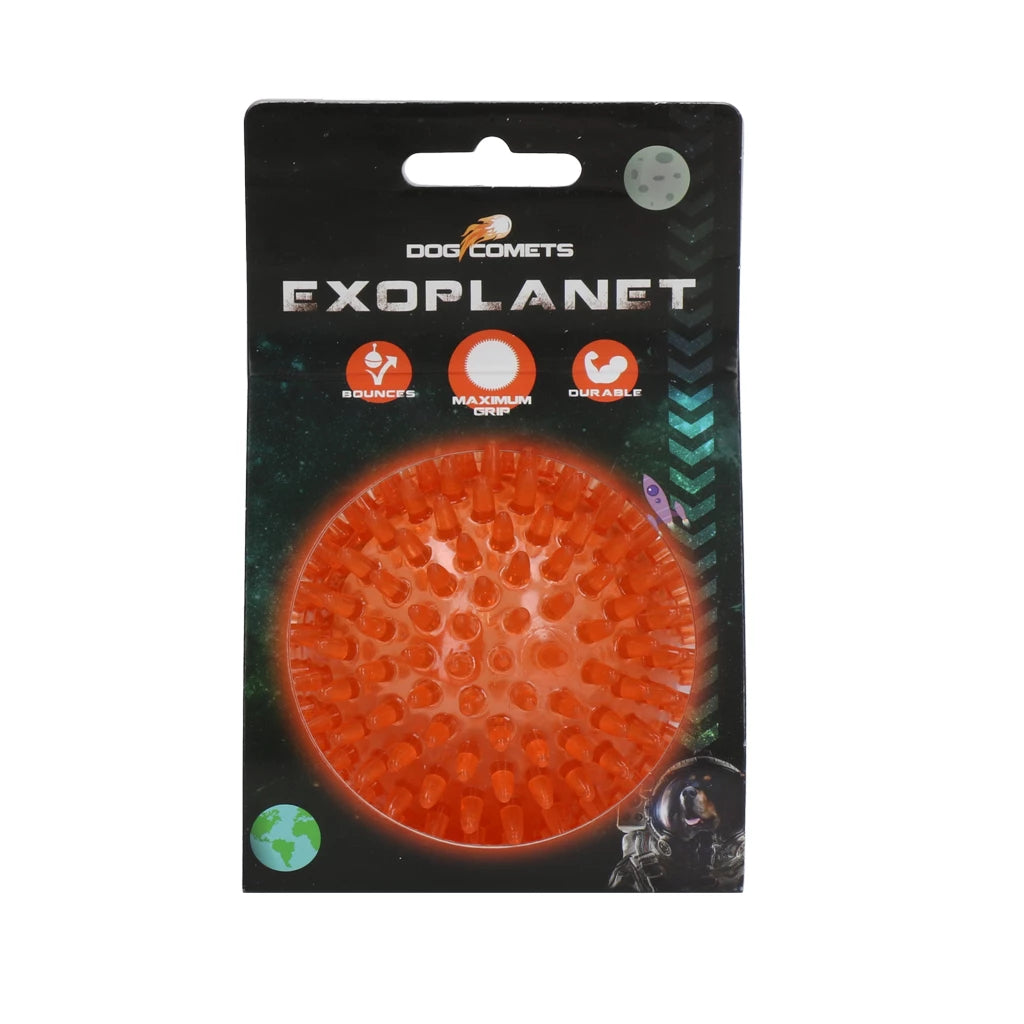 Sterk hondenspeelgoed - Dog Comets Exoplanet Egelbal - Groen, oranje en roze