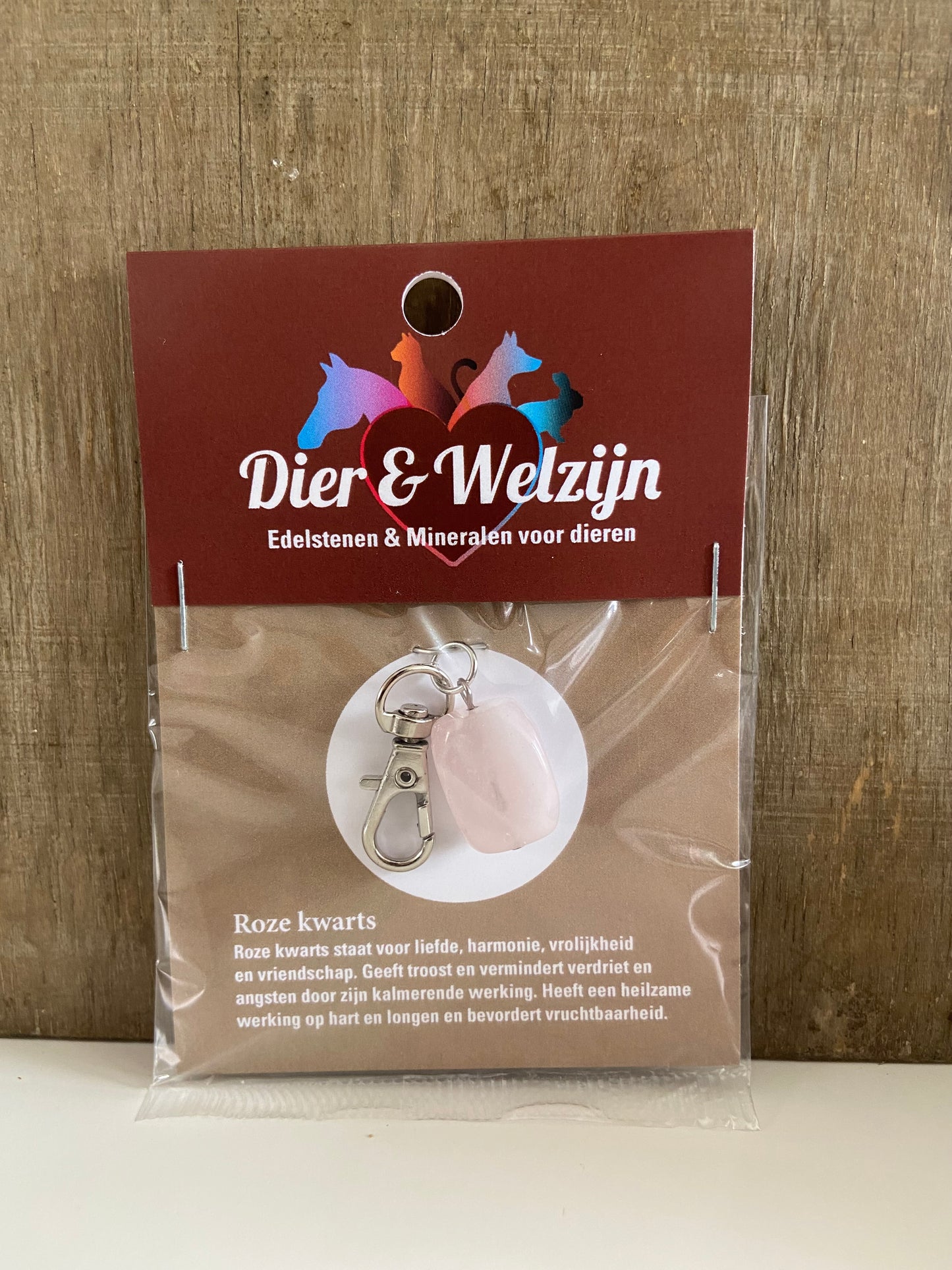 Halsbandhanger van de edelsteen RozenKwarts
