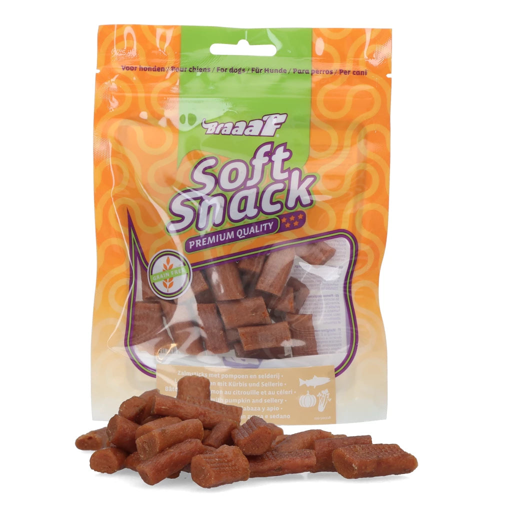 Hondensnack - Braaaf - Soft Snack met Zalm pompoen en selderij