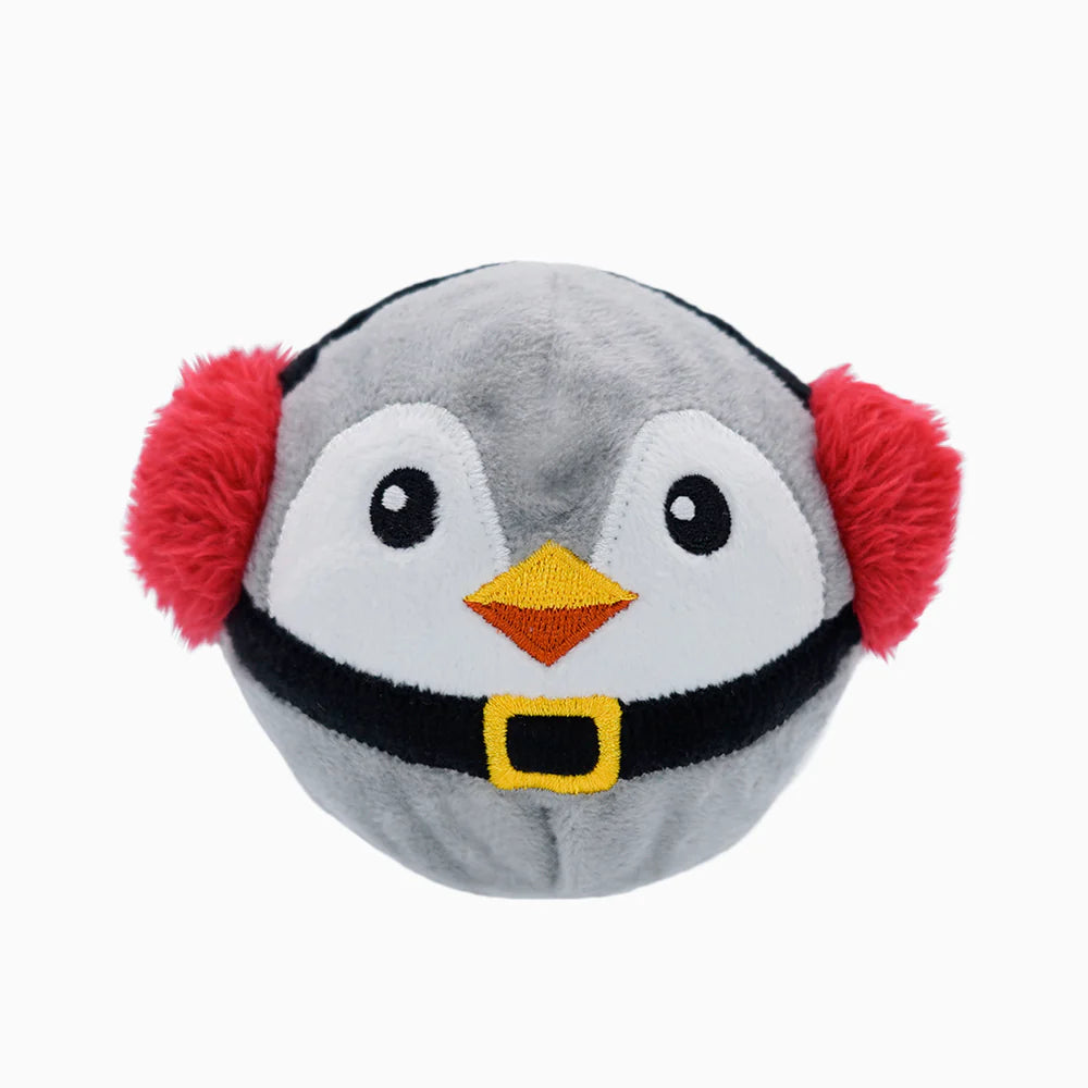 Kerst hondenspeelgoed - HugSmart Happy Woofmas – Penguin Ball
