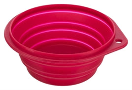 Honden voer/drinkbak voor op reis - rood en zwart