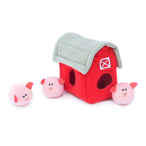 Hondenspeelgoed - ZippyPaws - Pig Barn with bubble Babies