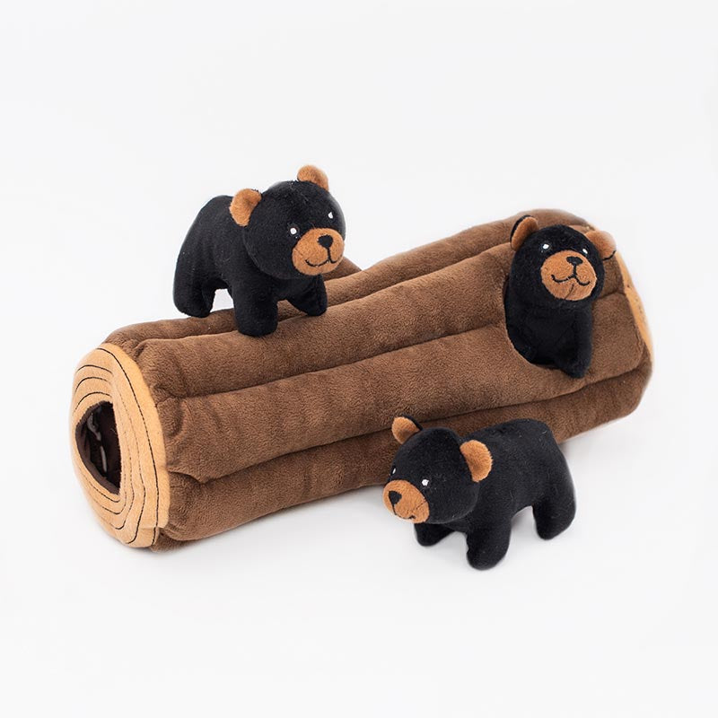 Hondenspeelgoed - Zippy Paws - Zippy Burrow – Black Bear Log
