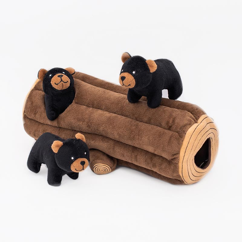 Hondenspeelgoed - Zippy Paws - Zippy Burrow – Black Bear Log