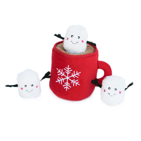 Kerst hondenspeelgoed - Holiday Zippy Burrow Hot Cocoa