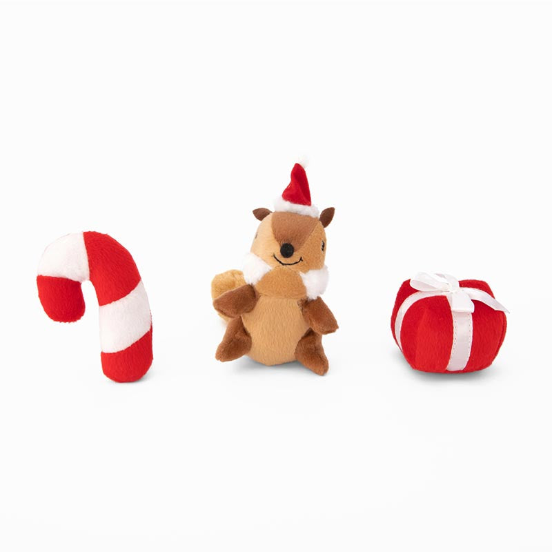 Kerst hondenspeelgoed - Holiday Miniz 3-pack Festive Friends