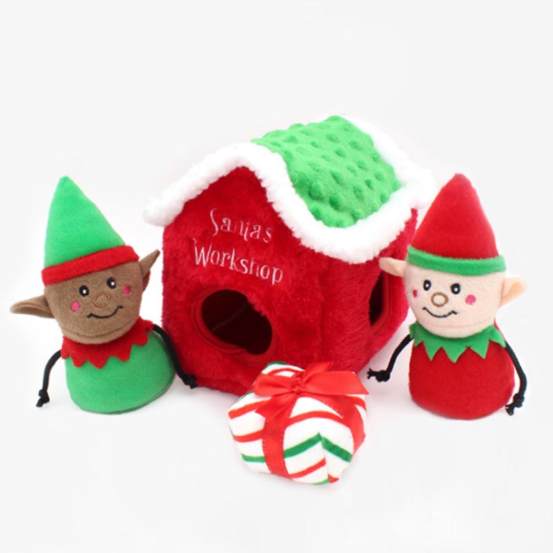 Kerst hondenspeelgoed - Holiday Burrow – Santa’s Workshop