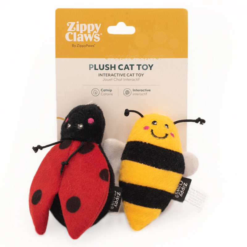 Kattenspeelgoed - ZippyClaws 2-Pack Ladybug and Bee