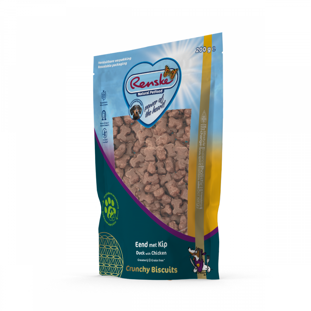 Hondensnacks - Renske - Gezonde Beloning Hond Crunchy Eend met Kip