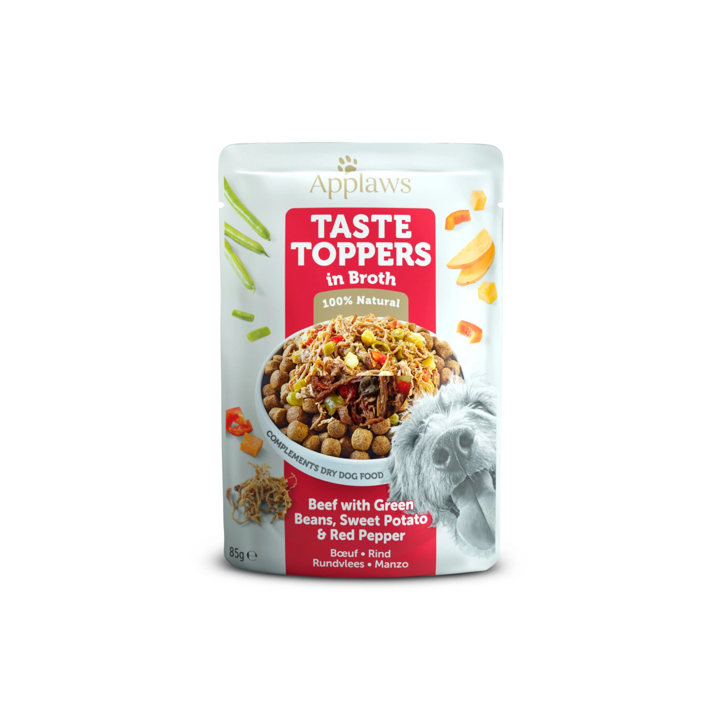 Applaws - Dog Taste Toppers - Rund met sperziebonen in bouillon 85 gr.