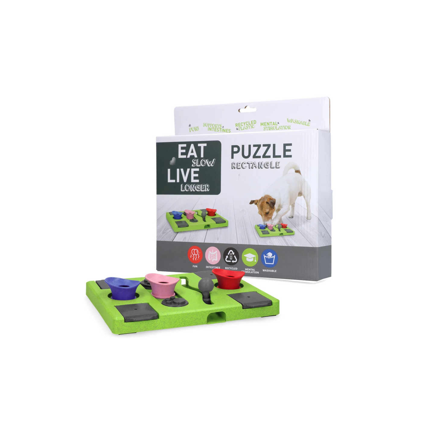 Hersenwerk voor honden - Eat Slow Live Longer - Puzzle Rectangle