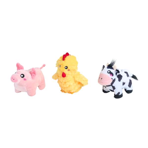 Hondenspeelgoed - Miniz 3-pack Barnyards Friends