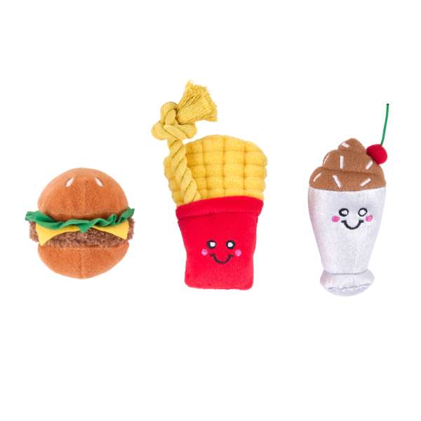 Hondenspeelgoed - Miniz 3-pack Fast Foods