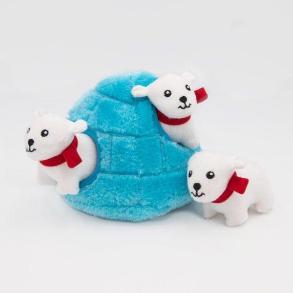 Kerst hondenspeelgoed - Holiday Zippy Burrow - Polar Bear Igloo