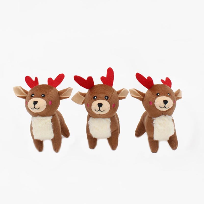 Kerst hondenspeelgoed- Holiday - Miniz 3-pack Reindeer