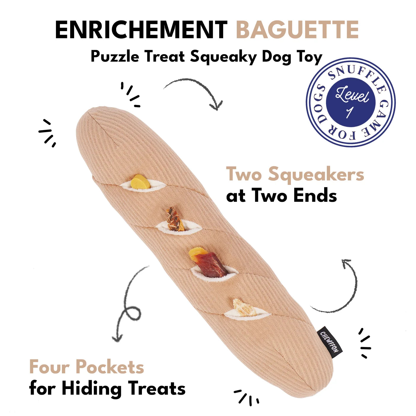 Snuffelspeelgoed - Chewffon - Baguette