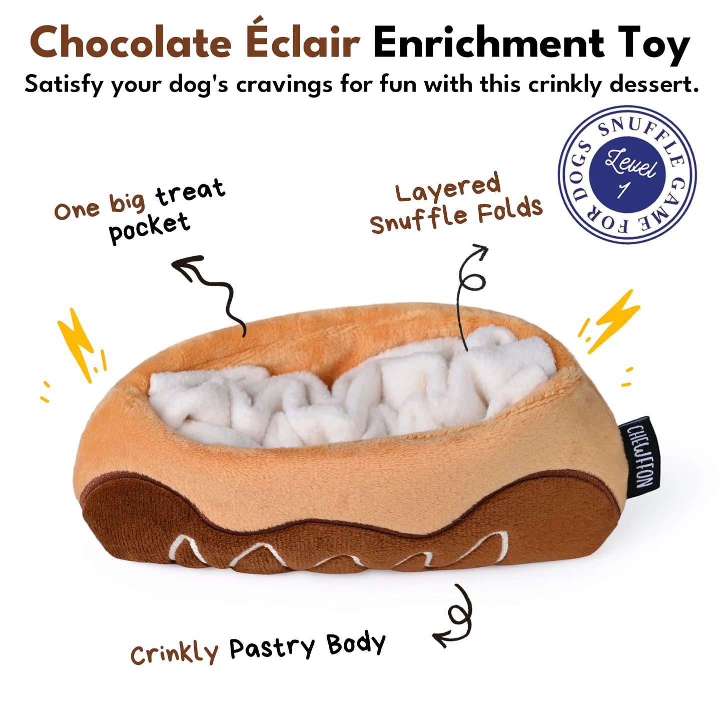 Snuffelspeelgoed voor honden - Chewffon - Chocolade Eclair