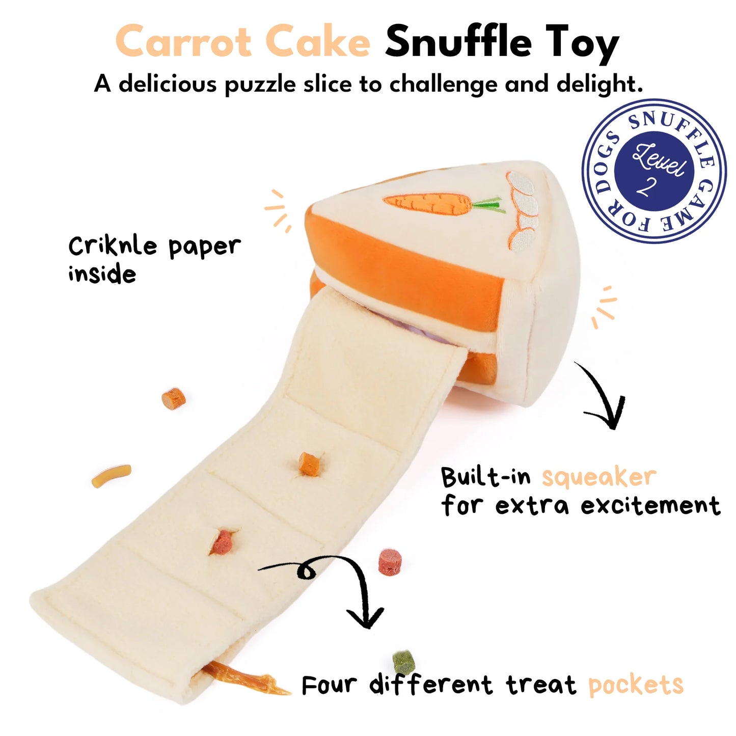 Snuffelspeelgoed voor honden - Chewffon - Worteltaart