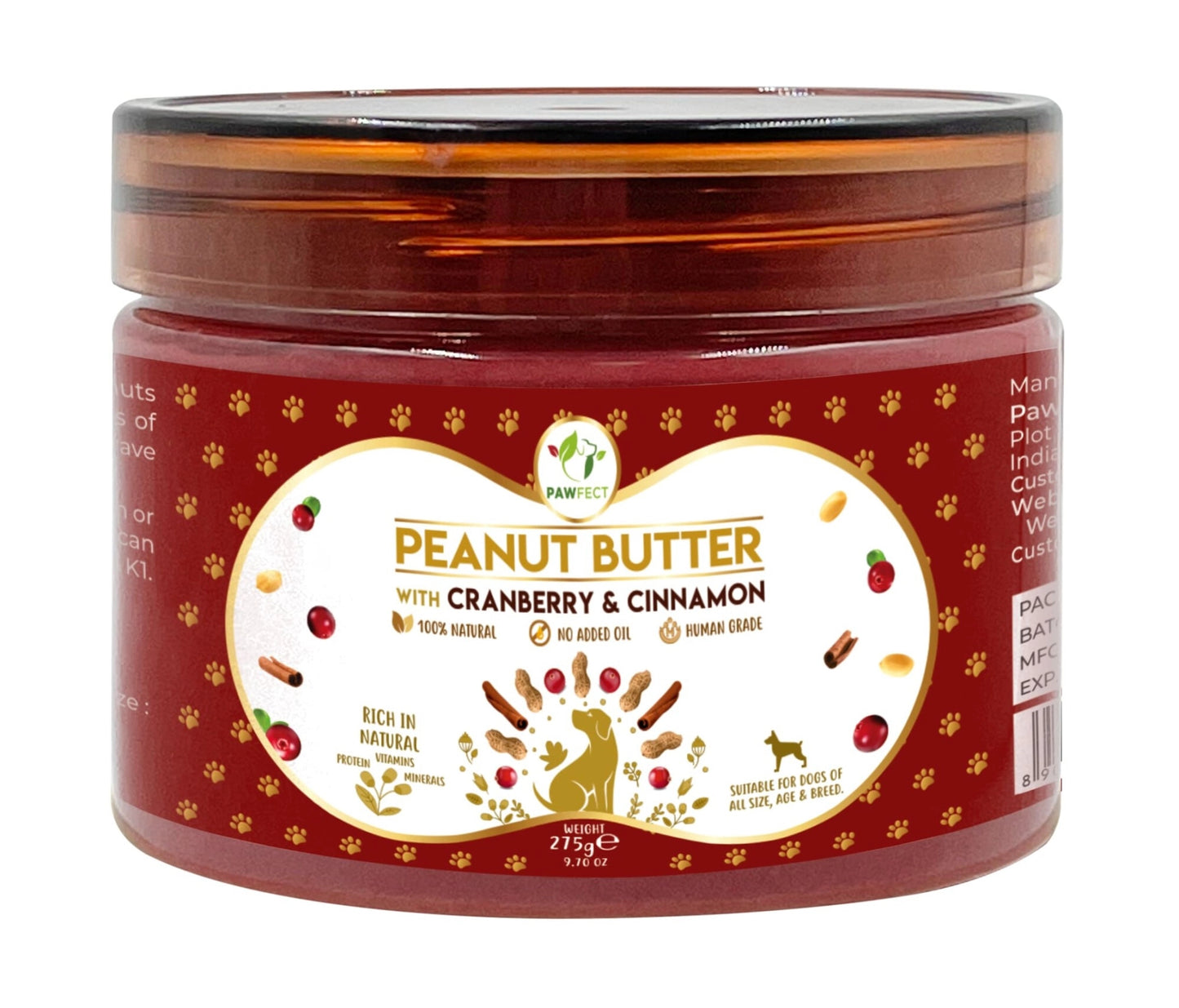 Hondenpindakaas - Pawfect - Cranberry en kaneel