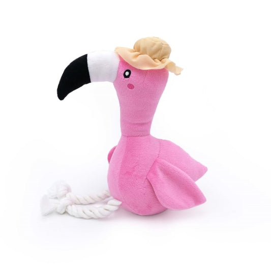 Hondenknuffel/speelgoed flamingo - Freya de flamingo