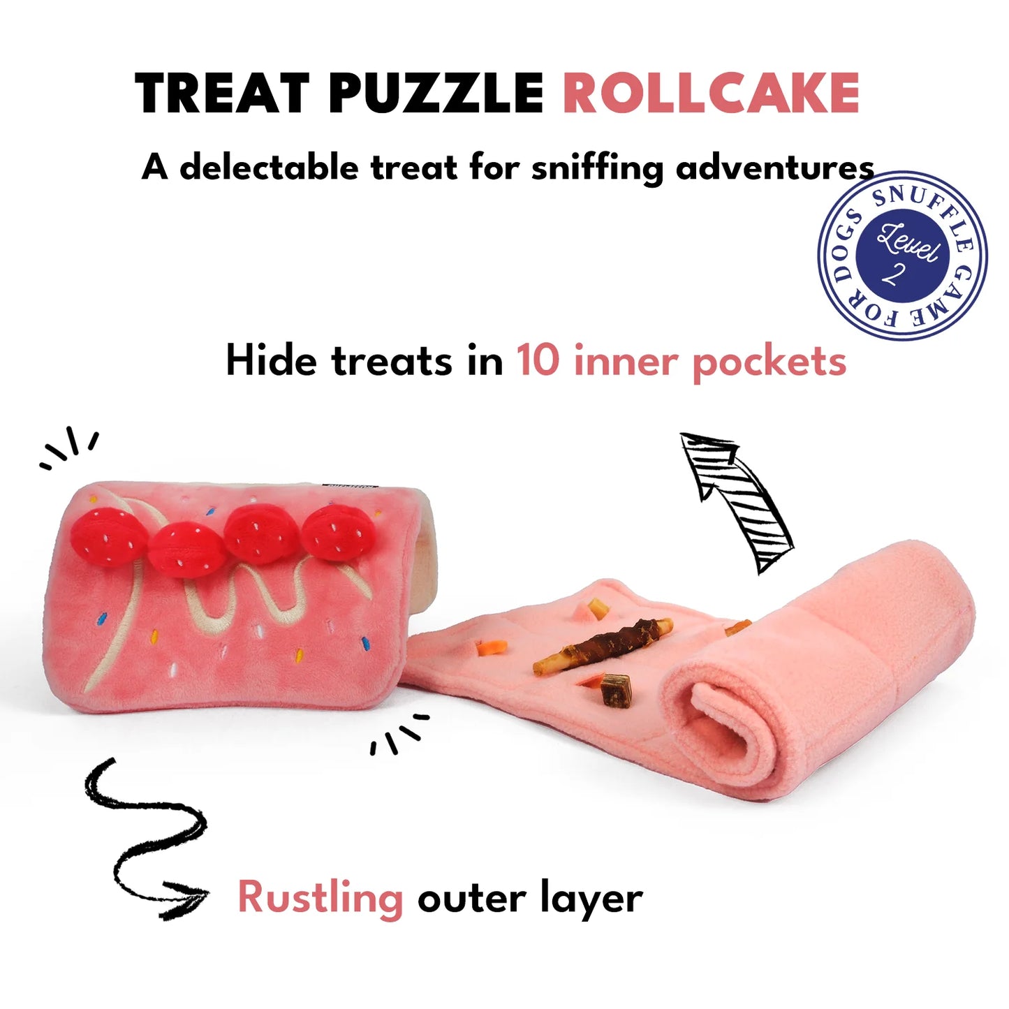 Snuffelspeelgoed voor honden - Chewffon - Aardbeien rolcake