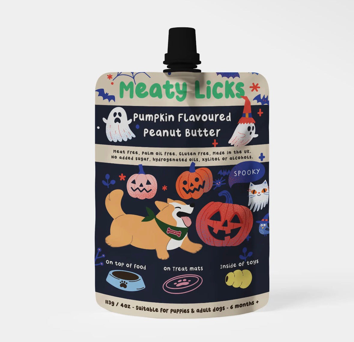 Meaty licks - Pindakaas Halloween  pompoensmaak