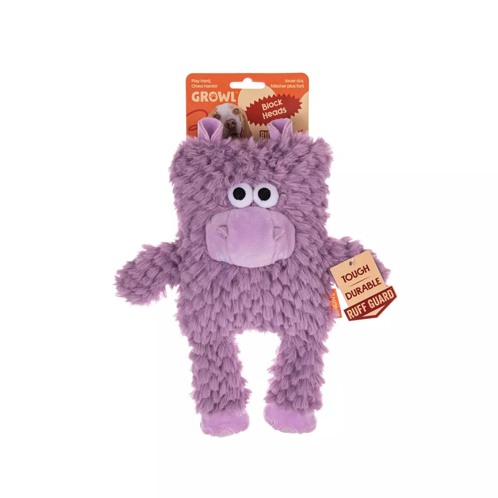 (Sterk) hondenspeelgoed - Growl - Block Heads Chompy het Nijlpaard