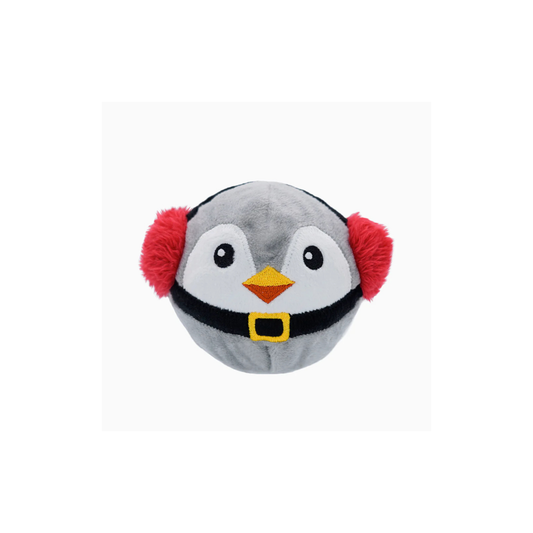Kerst hondenspeelgoed - HugSmart Happy Woofmas – Penguin Ball