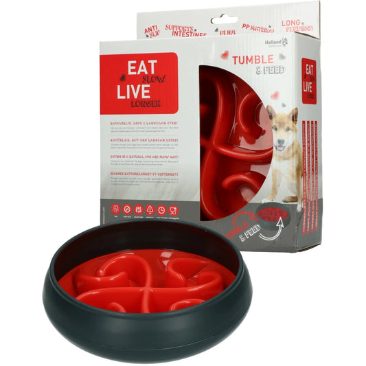 Enrichment voor honden - Eat Slow Live Longer - Anti-schrokbak met ronde onderzijde