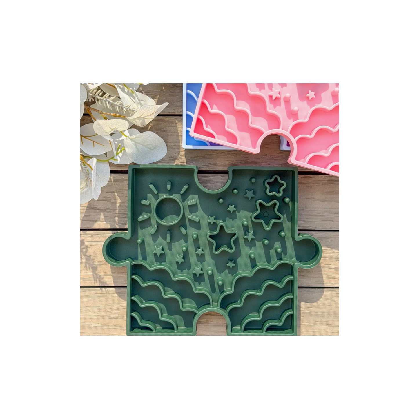 Doggotique - Puzzle Slow Bowl Sky - Roze, Groen en Blauw