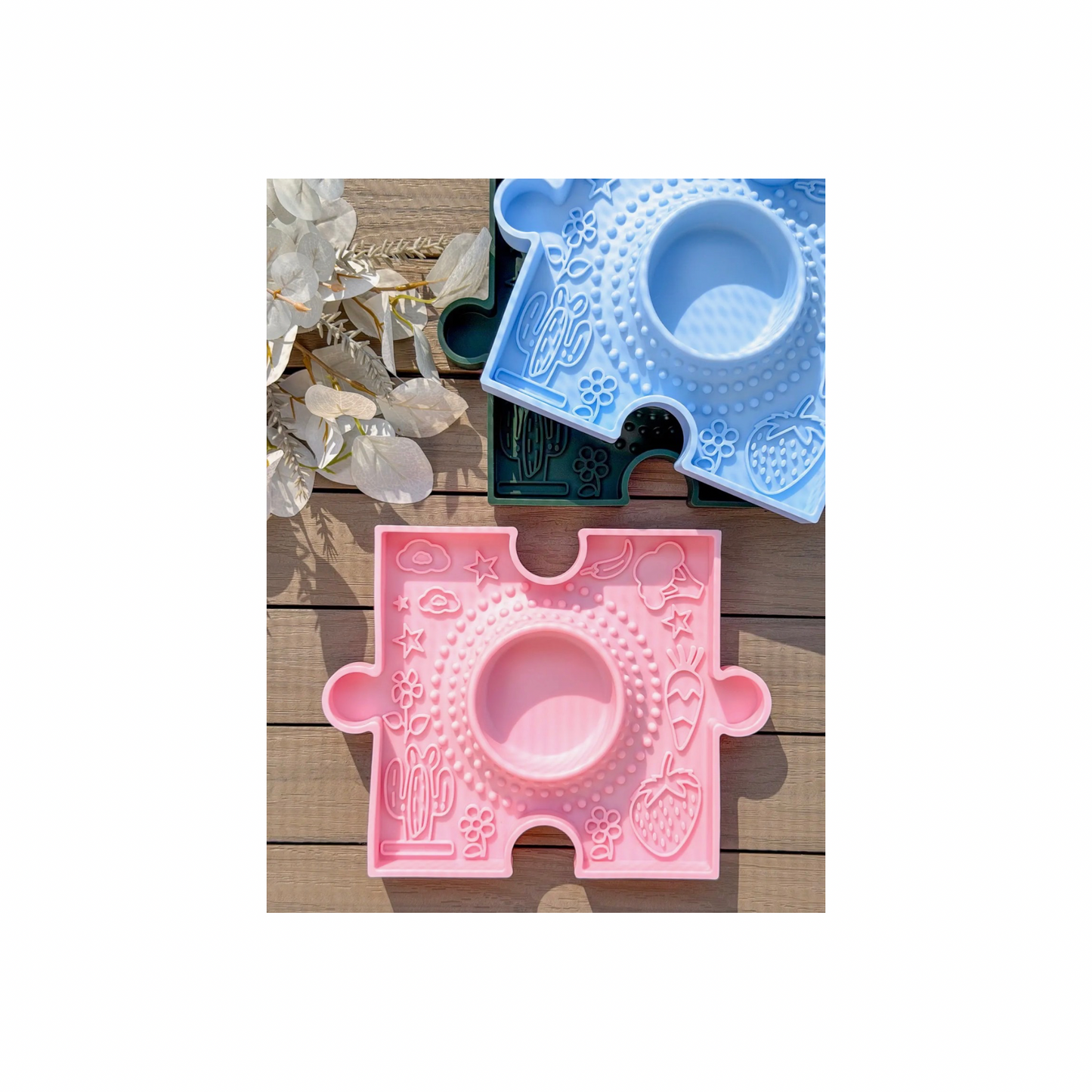 Doggotique - Puzzle Slow Bowl Garden - Roze, Groen en Blauw