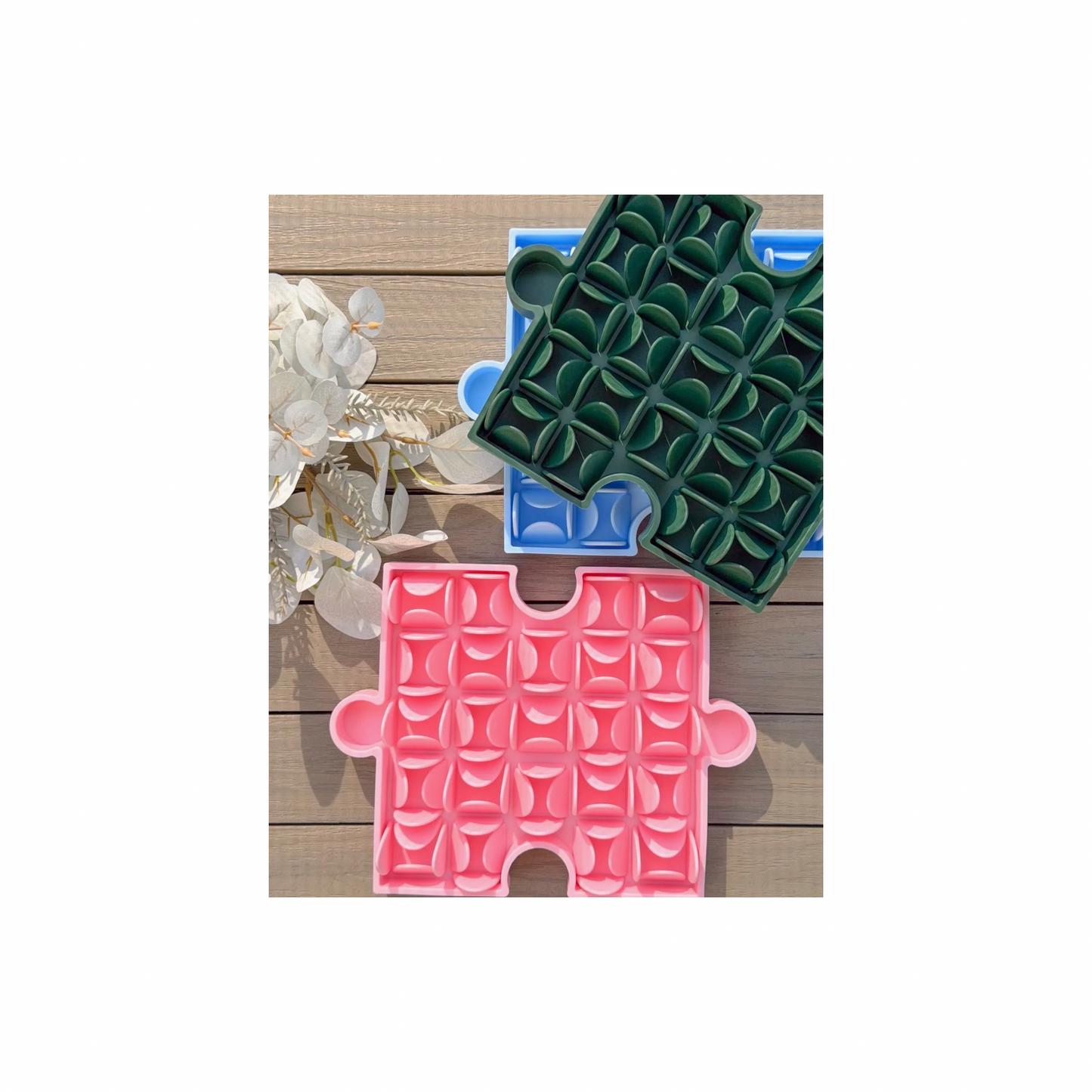Doggotique - Puzzle Slow Bowl Grass - Roze, Groen en Blauw