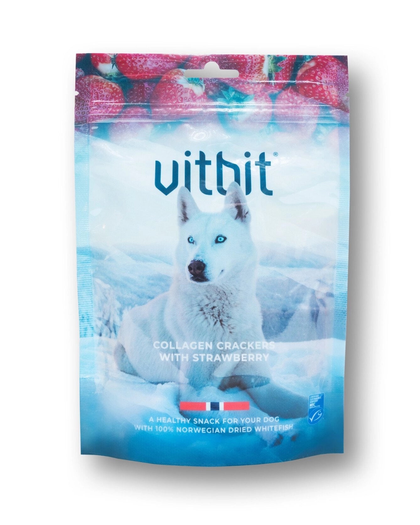 Vitbit - hondensnack Collageen chips met aardbeien