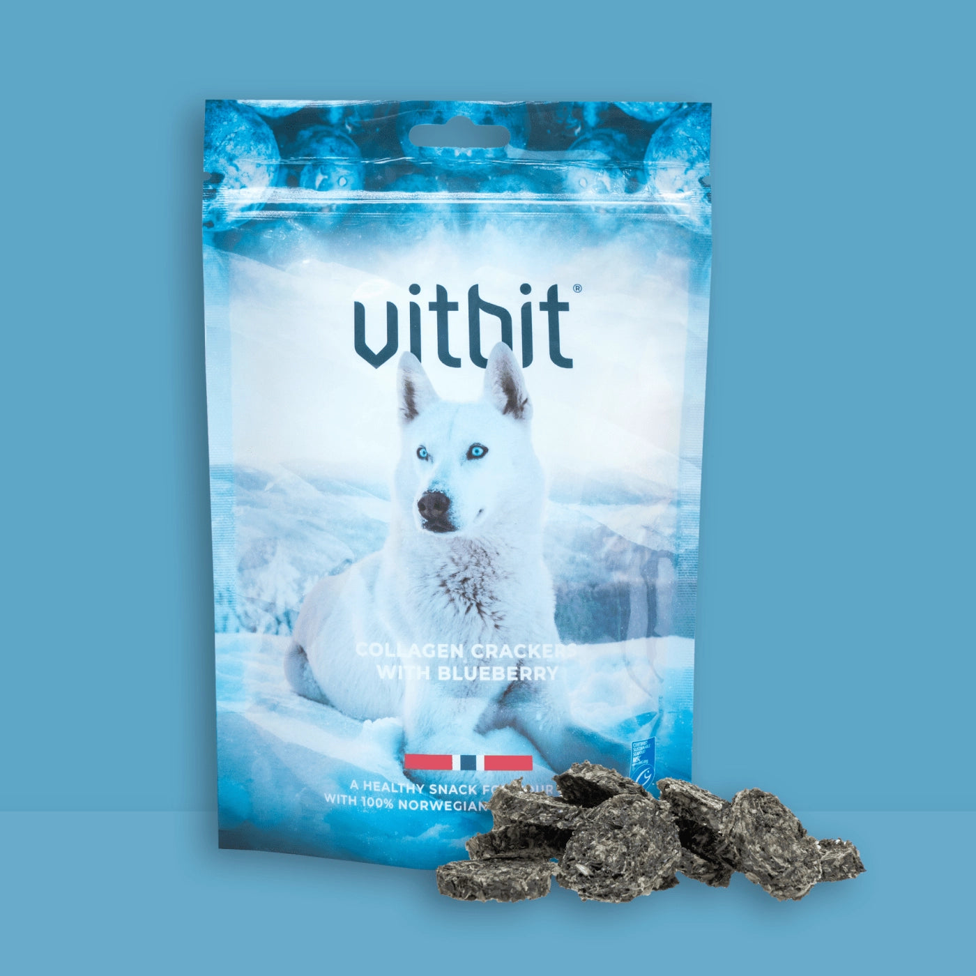 Vitbit - hondensnack Collageen chips met blauwe bessen