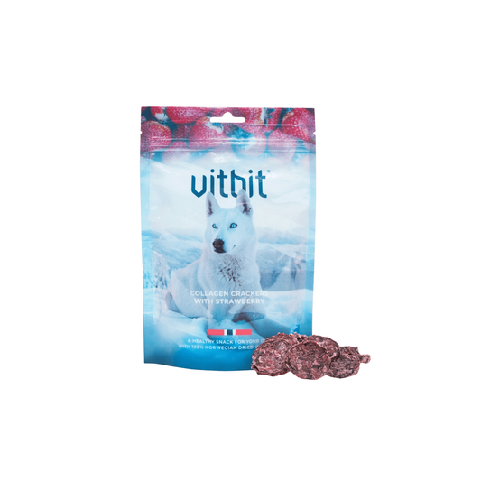 Vitbit - hondensnack Collageen chips met aardbeien