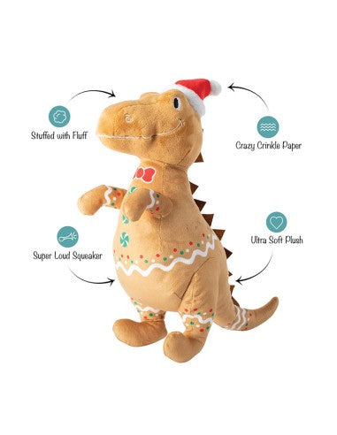 Kerst hondenspeelgoed - Fringe - Cookie-Saurus