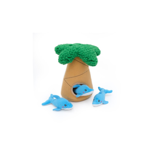 Hondenspeelgoed - ZippyPaws - Zippy Burrow – Dolphins in Palm Tree